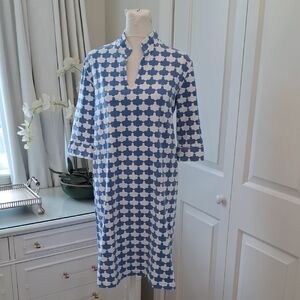 Sailor-Sailor Womens Blue/White Geometric Print‎ Stretch Preppy Mini Dress MD